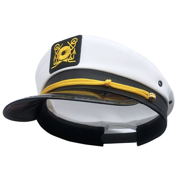  Wholesale White Embroidered Navy Cap European and American Flat Top Military Cap Cosplay Role-Playing Party Sailor Hat