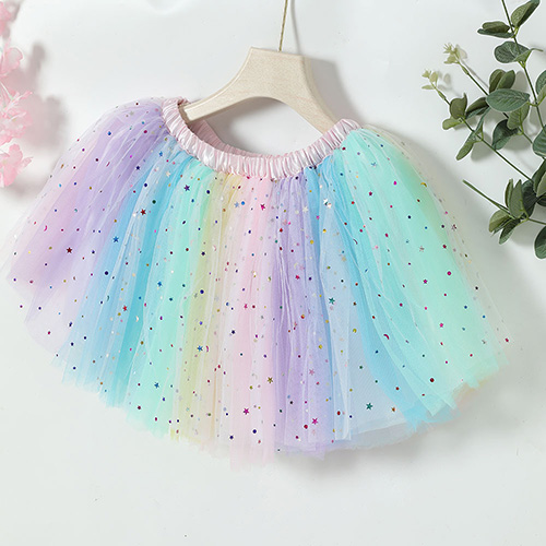 Girls Soft Tulle Tutu Children Rainbow Dress for Kids Party Combine Tutu Skirt
