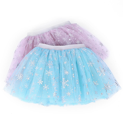 Hot Sale Comfortable Soft Tulle Baby Girls Skirt Snowflake Children Girls Elsa Girl Tutu Skirt