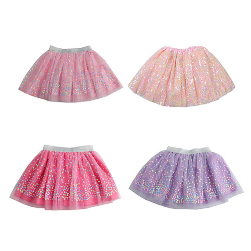 Customizable Casual Girls Dress Sequins Tulle Star Print Western Style Children's Clothing