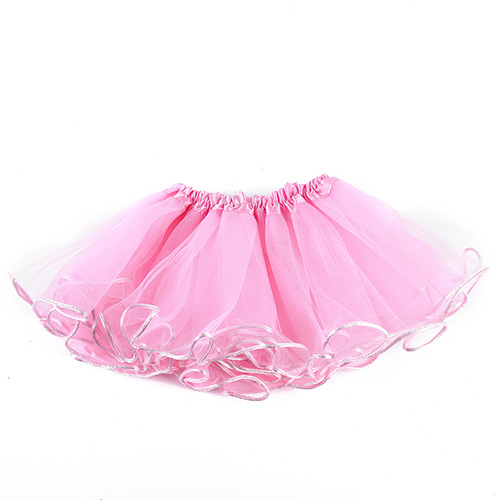 Kids Girls Dance Clothing Tutu Mesh Skirt Three Layer Dance Skirt Training Dancewear Children Dance Costumes