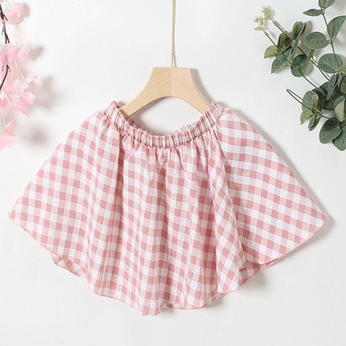 Wholesale Hot Sale Western Boutique Skirt Baby Girls Checkered Knee Length Dresses