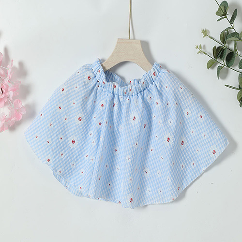 Wholesale Custom Children Clothes  Kids Skirt Cute Plaid Baby Girls Skirt With Daisy 
