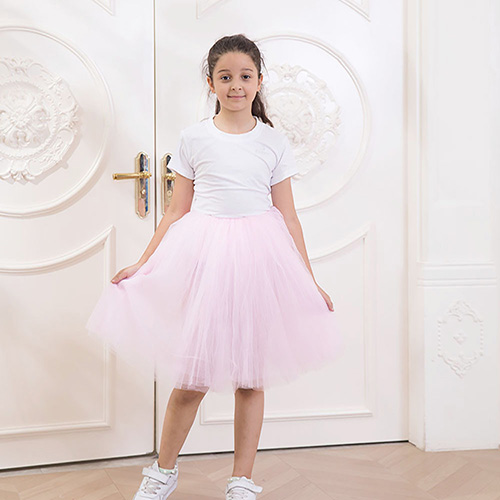 New Sweet and Fresh Girl Skirt New Western style Mesh Solid Color Wedding Dress Party Skirt