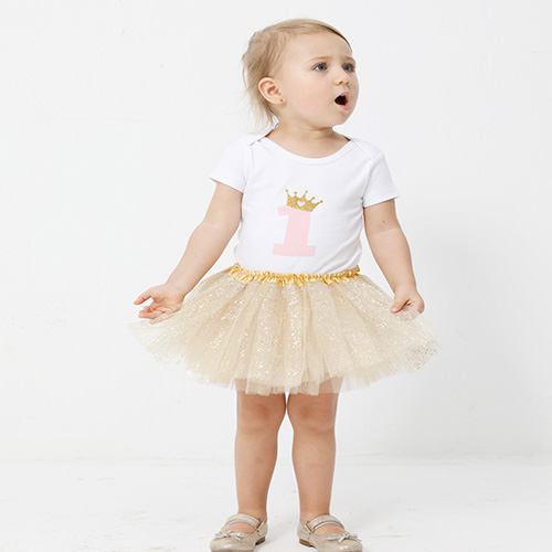 TUTU PETTISKIRT Summer Kids Tutu Skirts Birthday Newborn Baby Gold Sequin Skirt for Wholesale