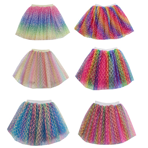 New Arrival Kids Christmas Tulle Skirt Children Rainbow Sequin Sparking TUTU