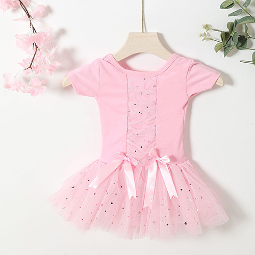 Wholesale Baby Girls Gymnastics Leotard Classic Dance Short Sleeve Ballet Tutu Dress