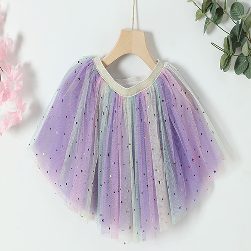 Hot Multicolor Birthday Dance Tulle Rainbow Skirt Baby Girls TUTU Skirts Unique Design Rainbow TuTu Skirt for Baby Girls