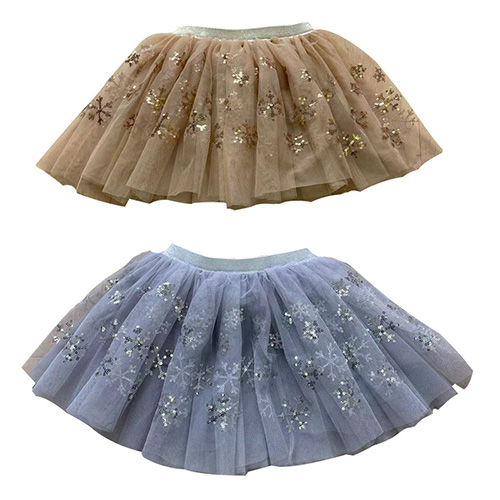 Wholesale Baby Girls Embroidery Snowflake Tutu Skirt Young Girl Christmas Tulle TUTU